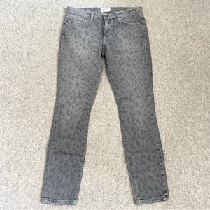 Current Elliott size 30 The Ankle Skinny Grey Leopard Skinny Jeans